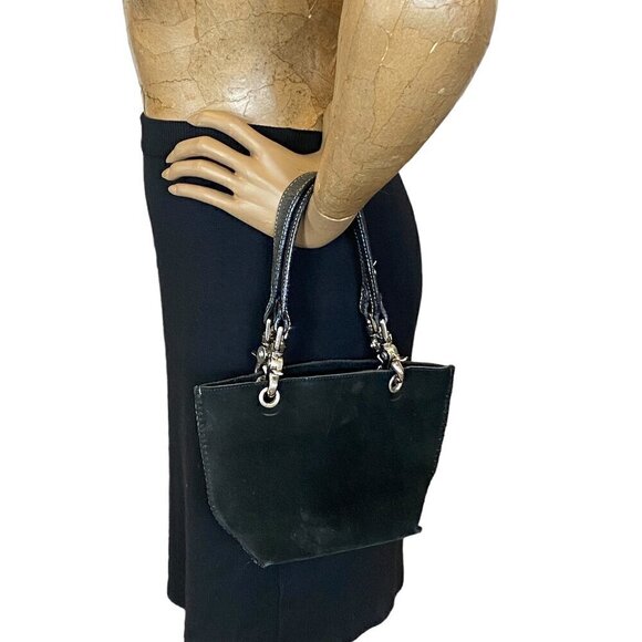 IMPERIO jp Gamini Mini Suede Bag With Topstitching in Black 289K - Picture 5 of 10